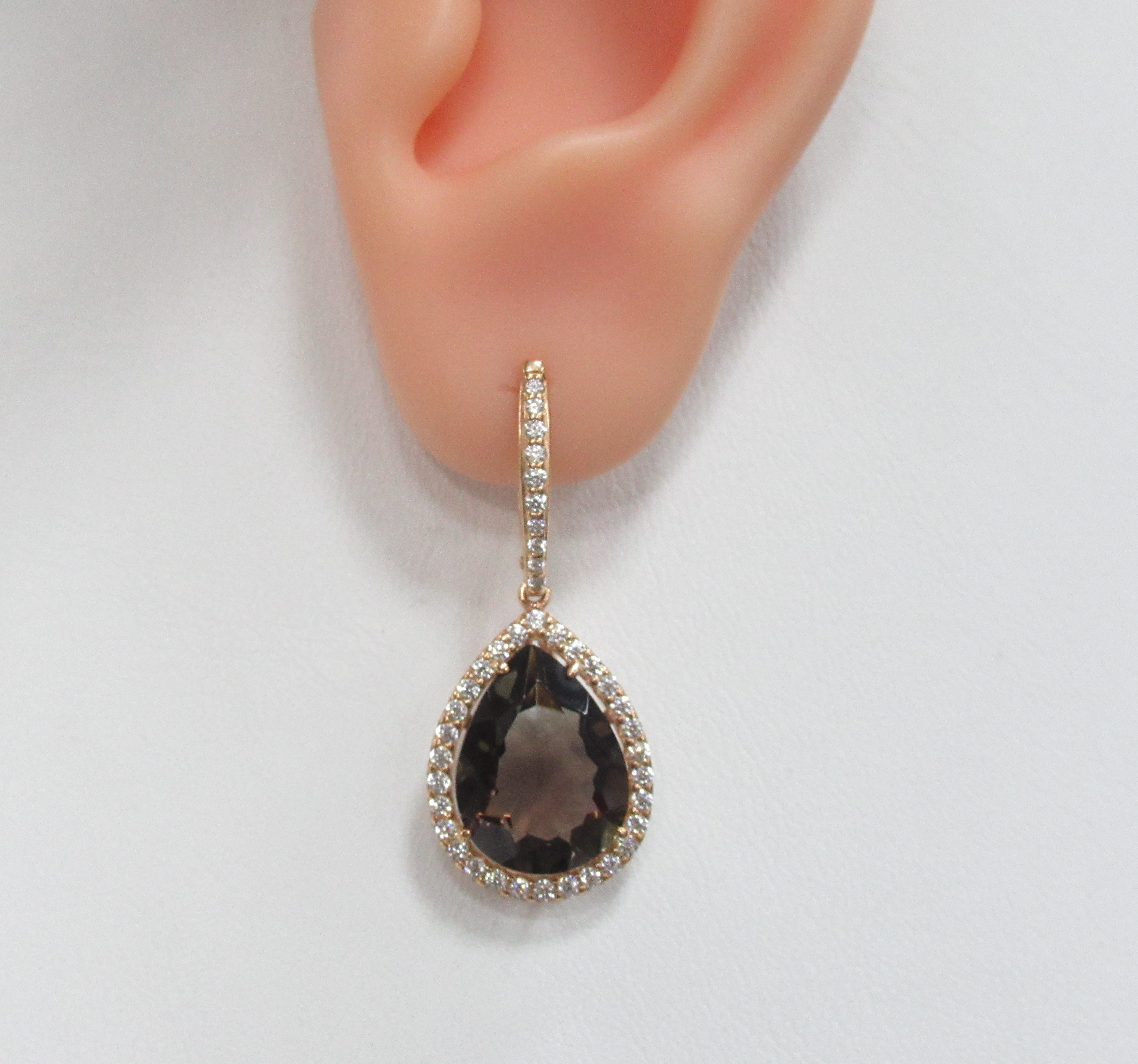 Серебряные серьги с раухцитринами